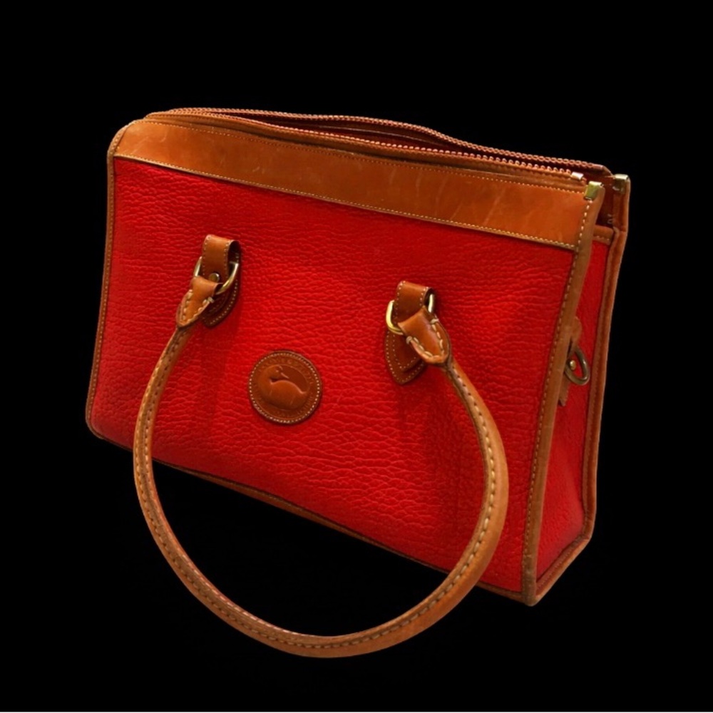 Authentic Dooney & Burke Elegant Red Leather Handbag